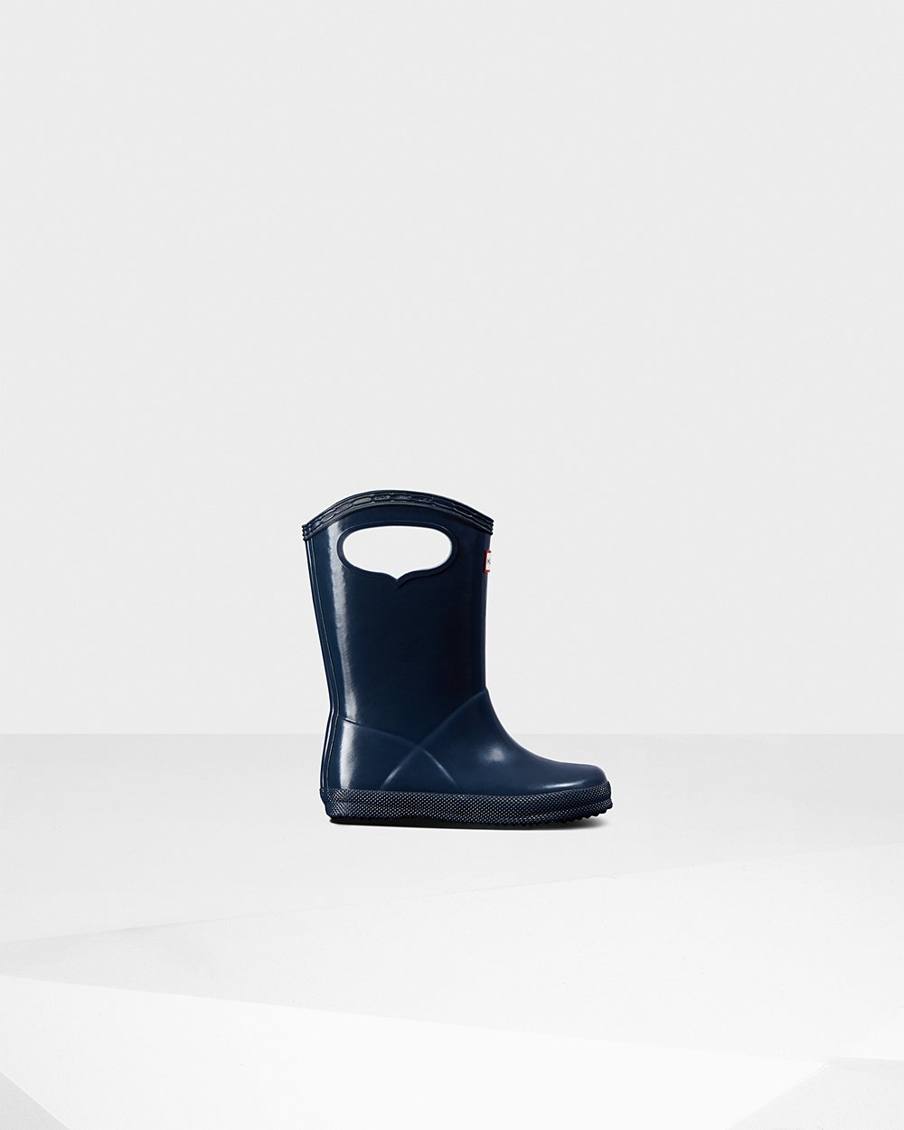 Kids Hunter Rain Boots Navy - Original First Classic Grab Handle Gloss - 3216957-WU